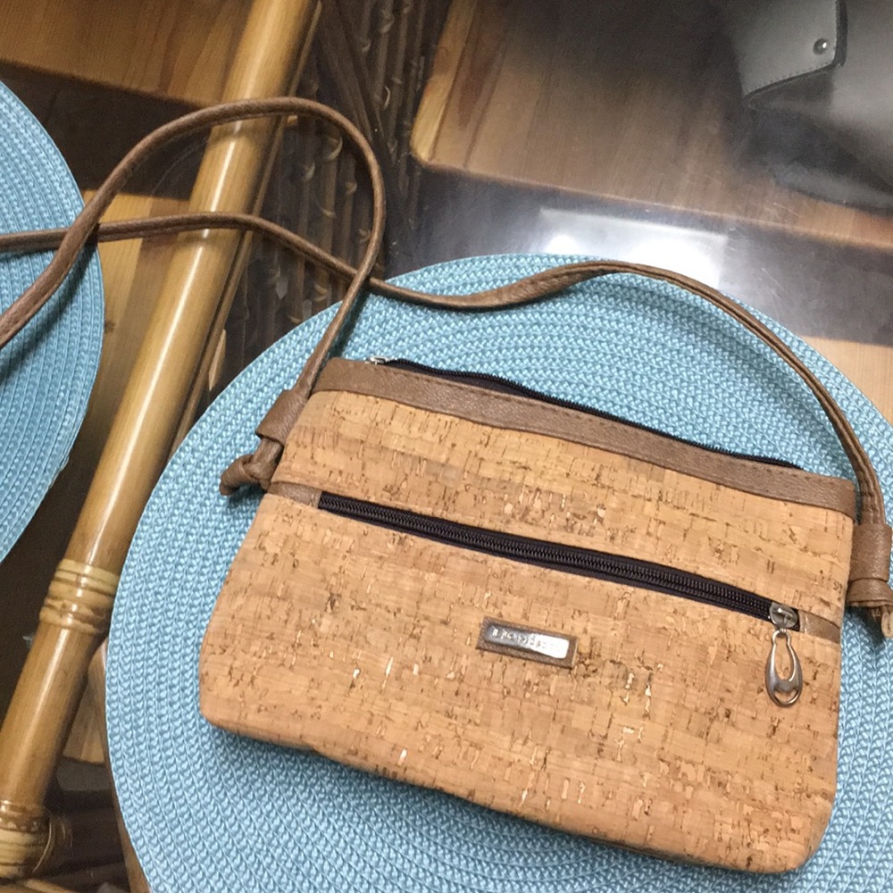 Medium size vintage cork satchel